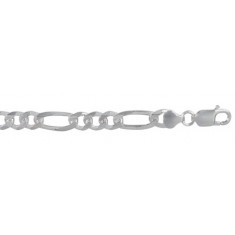 4.3mm Figaro Chain, 7" - 28" Length, Sterling Silver